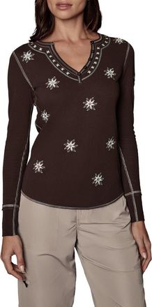 Alp N Rock Natasha Organic Cotton Blend Henley in Coffee at Nordstrom, Size X-Small