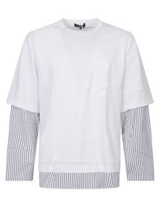 Comme Des Gar&ccedil;ons White Layered Long-Sleeved T-Shirt