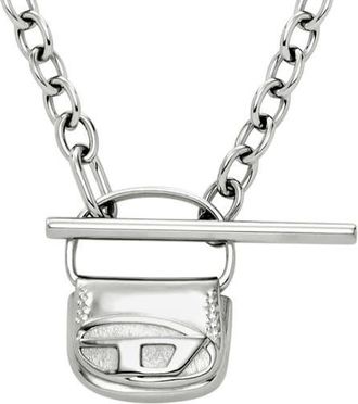 Diesel 1DR Pendant Toggle Chain Necklace in Silver at Nordstrom