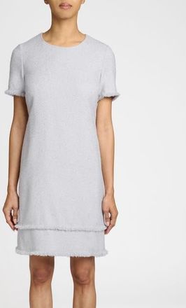 Santorelli Melania Short Sleeve Shift Dress in Soft Boucle in Ash at Nordstrom, Size 4