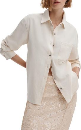 Rag & Bone Connie Ultra Featherweight Denim Button-Up Shirt in Ecru at Nordstrom, Size Medium