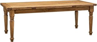Biscottini International Biscottini - Mesa De Estilo Country Extensible De Madera Maciza De Tilo Acabado Con Efecto Natural 220x100x80cm
