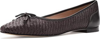 Cole Haan Paget Flat Ballet Flats Womens Shoes Dark Brown Raffia/Dark Chocolate Leather : 10.5 B - Medium, Nylon