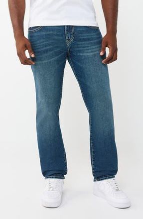 True Religion Geno Big T Flap Pocket Slim Fit Jeans in Medium Blue Comet at Nordstrom Rack, Size 30