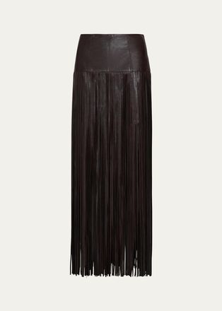 TWP Tangled Up Fringe Leather Skirt
