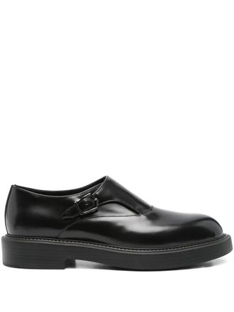 Emporio Armani Leren loafers met enkele gesp - Zwart