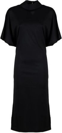 Karl Lagerfeld Wrap Jersey Jurk - Dames - Maxi kleedjes - Zwart - S - Katoen - Kleedjes