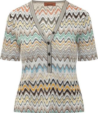 Missoni Multicolor Chevron V Neck Sweater