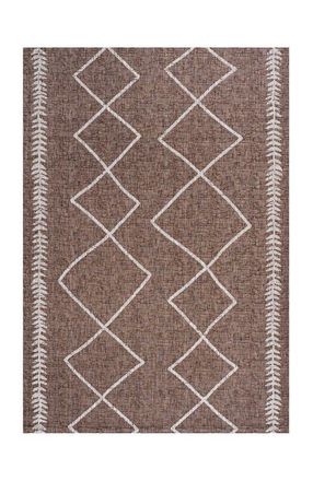 Jonathan Y Designs Derya Diamond Trellis Indoor/Outdoor Area Rug in Brown/beige at Nordstrom, Size 2Ft 0In X 8Ft 0In