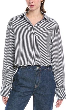 SIMKHAI Renata Striped Cropped Button-Down Shirt