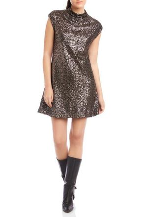 Fifteen Twenty Cayla Sequin Cap Sleeve Minidress in Brown at Nordstrom, Size Large