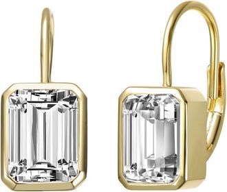 Genevive 14K Over Silver Cz Drop Earrings