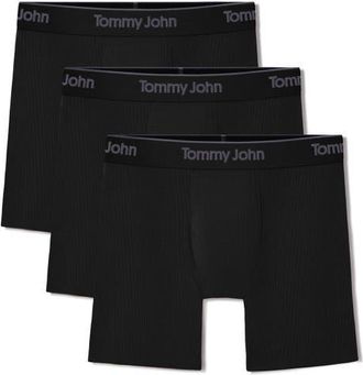Tommy John 3-Pack Second Skin Luxe Rib Boxer Briefs in Black Beauty 3 Pack at Nordstrom, Size X-Large