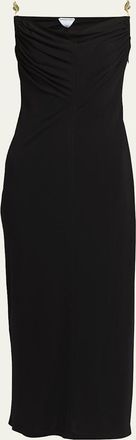 Bottega Veneta Matte Crepe Jersey Midi Dress with Embellished Hardware Straps