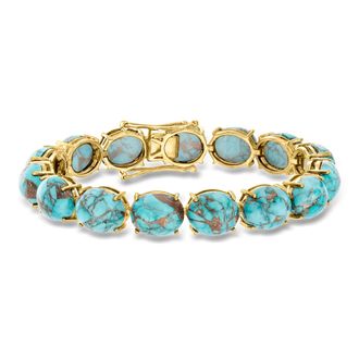 Ross-Simons Mohave Turquoise Bracelet in 18kt Gold Over Sterling