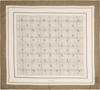 Loro Piana Mens Boteh Cashmere and Silk Pocket Square