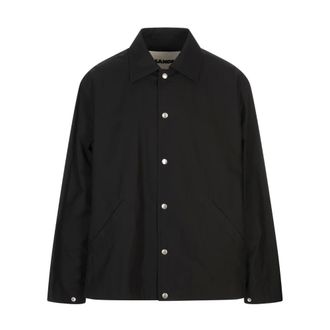Jil Sander Light Jackets, male, Black, XL, Black Cotton Shirt