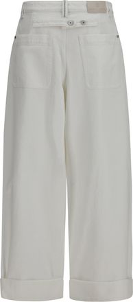 Brunello Cucinelli Womens Cotton Pants Naturale Trousers