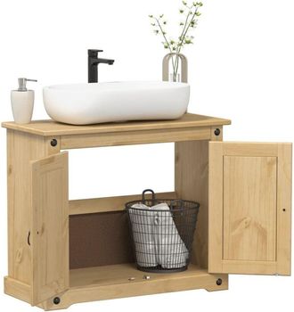 vidaXL vidaXL Mobile Lavabo da Bagno Corona 73x33x60cm Legno Massello di Pino