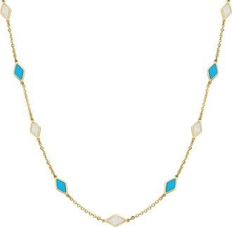 Italian Gold, Inc 14K Gemstone Station Layered Necklace
