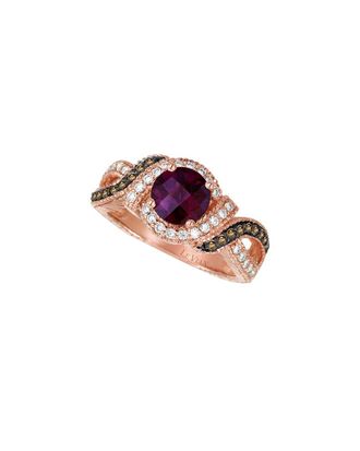 Le Vian 14K Rose Gold 1.77 ct. tw. Diamond & Rhodolite Cocktail Ring