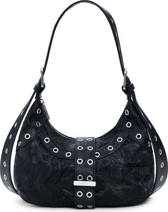 Desigual Grommet Faux Leather Shoulder Bag in Black at Nordstrom