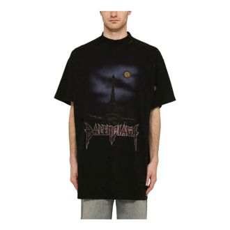 Balenciaga Paris Moon T-shirt Oversized Black Faded 739028TQVX61055