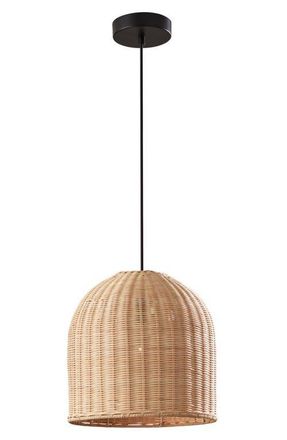 Adesso Bahama Pendant Light in Dark Bronze/Light Rattan at Nordstrom
