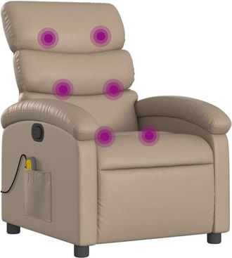 vidaXL Poltrona Massaggiante Reclinabile cappuccino in Similpelle - Vidaxl