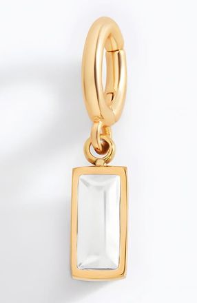 Mint & Lily Dainty Baguette Birthstone Charm in April Diamond at Nordstrom