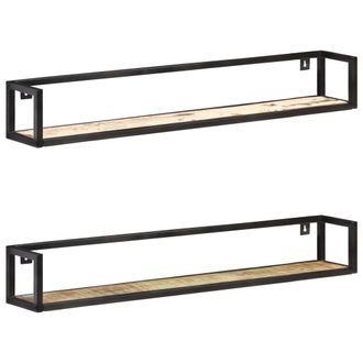 vidaXL Vidaxl - Estantes De Pared 2 Unidades 120 Cm Madera Maciza Reciclada
