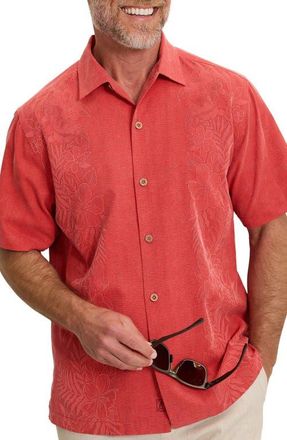 Tommy Bahama Kona Short Sleeve Silk Button-Up Shirt in Baked Apple at Nordstrom, Size 4Xb