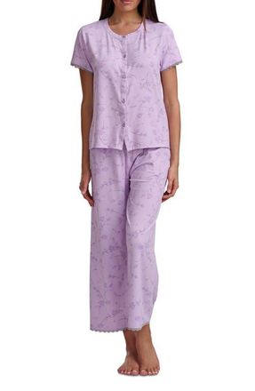 Splendid Print Crop Pajamas in Lavender Bloom at Nordstrom, Size Medium