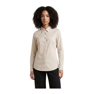 Jacqueline de Yong JACQUELINE de YONG, Shirts, female, Beige, Size: M Long Sleeve Button-Up Classic Collar Shirt