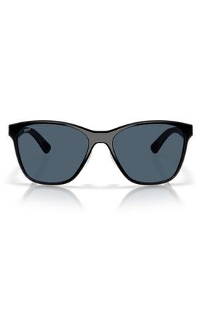 Costa Luna Nueva 57mm Polarized Butterfly Sunglasses in Black /Gray at Nordstrom