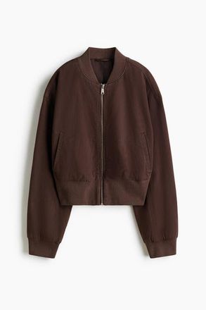 H&M Bomber Jacket in Dark Brown at Nordstrom, Size Xx-Large
