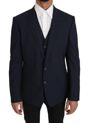 Dolce & Gabbana Heren Blazer Vest 2-Delig Blauw Wol MARTINI