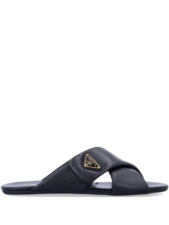 Prada Slides mit &uuml;berkreuztem Logo