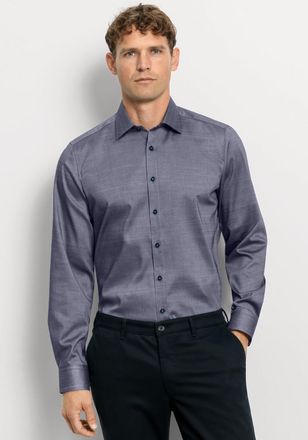 Olymp Businesshemd OLYMP Level Five body fit, Herren, Gr. 38, N-Gr, blau (marine), Obermaterial: 97% Baumwolle, 3% Elastolefin, Hemden Businesshemd, mit flo