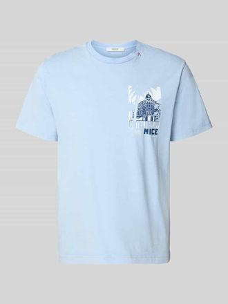 Replay Regular Fit T-Shirt mit Logo-Print in Hellblau, Gr&ouml;&szlig;e XXL