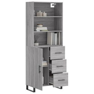 Berkfield Home Highboard Grey Sonoma 69.5x34x180 cm Engineered Wood