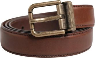 Dolce & Gabbana Belts, male, Brown, Size: ONE SIZE Classic Leather Metal Buckle Belt