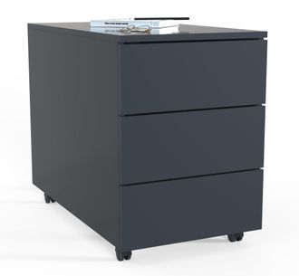 ebuy24 Vcm Roll Container Contenedor Lateral Con Cajones Dimensiones Aprox. Al. 55 X An. 39 X T. 70 Cm Contenedor De Oficina - Dalosa 3 Cajones (antracita)