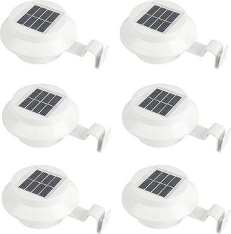 No Brand Luces Solares Para Cunetas/vallas/aleros, Paquete De 6 Unidades, Luces Led Para Jard&iacute;n, Luz Blanca, Impermeables