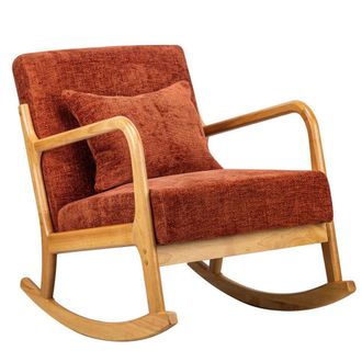 Nordlys Mecedora en madera y tejido terracota