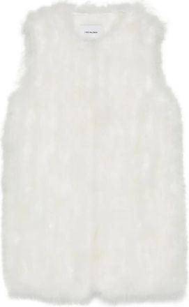 Yves Salomon Gilet met veren - Wit