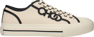 Jimmy Choo London Beige Fabric Low Top Mens Sneakers
