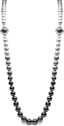 Yoko London Collana Classic Lu in oro bianco 18 carati con perle e diamanti - Nero