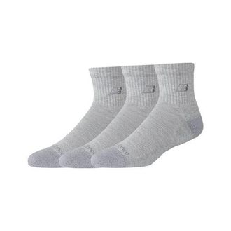 New Balance Unisex Active Premium QTR 3 Pack in Grey Cotton, size X-Large