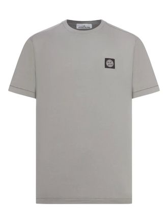 Stone Island Katoenen T-shirt met logopatch - Grijs
